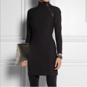NWOT Black Daniella Theory zipper neck dress